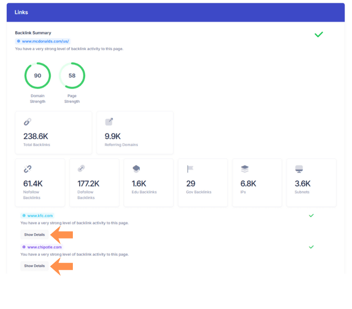 Competitors in the audit report